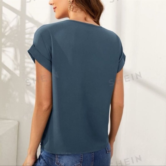 Shein sheer blue blouse - Picture 2 of 6